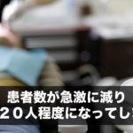 患者数が急激に減り１０~２０人程度になってしまった